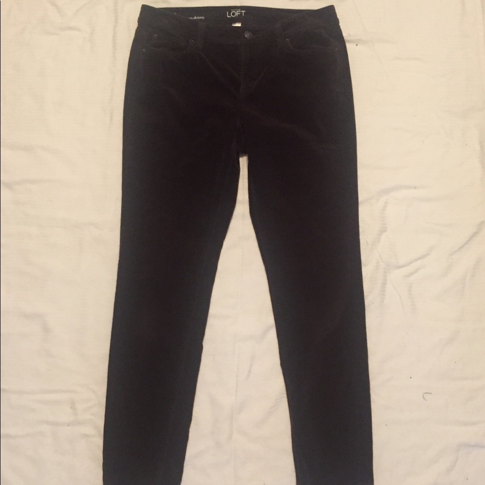 Loft Burgundy Corduroy Skinny Jeans Size 10